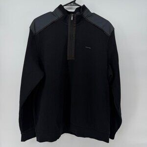 Calvin Klein 1/4 Zip Mock Neck Sweater Jacket Men Size XL